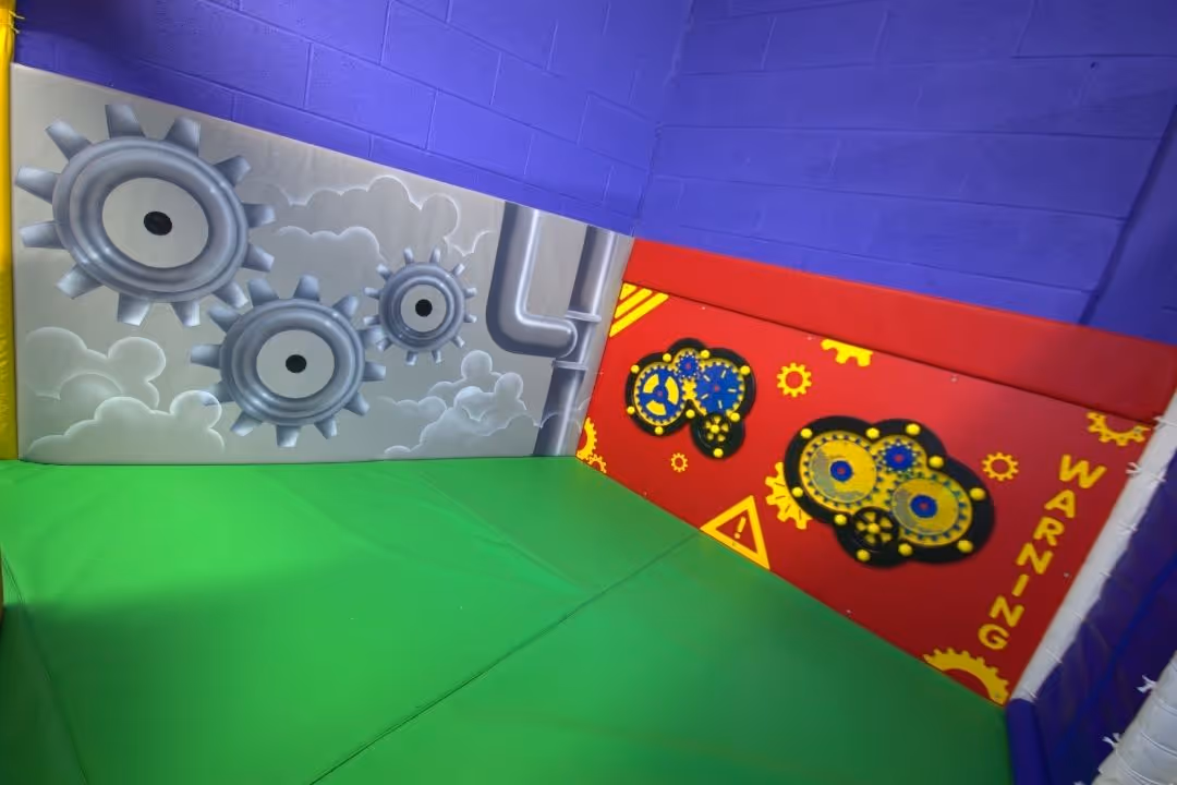 Role Play area for toddlers showing our construction zone in our soft play for kids in Merseyside