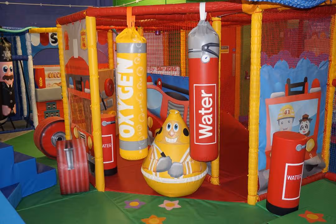 Role Play Fire Station in Under 5's Soft Play Area in Bubbles World of Play, near Liverpool, Merseyside